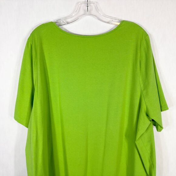 Catherines Plus Size 2X 22W 24W Top Green Suprema Collection Keyhole Neck 1494 - Picture 6 of 9